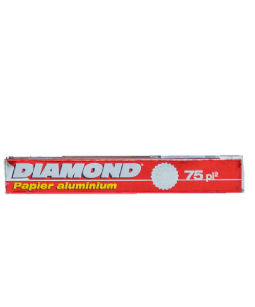 ไดมอนด์ อลูมิเนียม ฟอยล์ (DIAMOND ALUMINIUM FOIL) ไดมอนด์ อลูมิเนียม ฟอยล์ ขนาด 30.4ซม. X 22.8ม.   1 ม้วน   