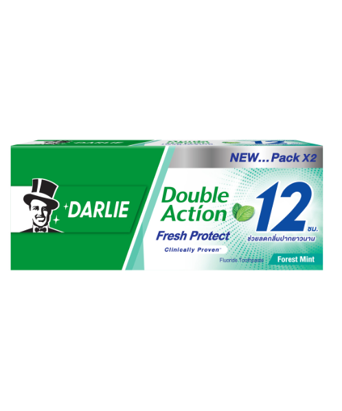  ดาร์ลี่ (Darlie) Darlie ดาร์ลี่ ดับเบิ้ล แอ็คชั่น เฟรชโพรเทค ยาสีฟัน สูตรฟอร์เรส มินต์ 110 กรัม แพ็คคู่   