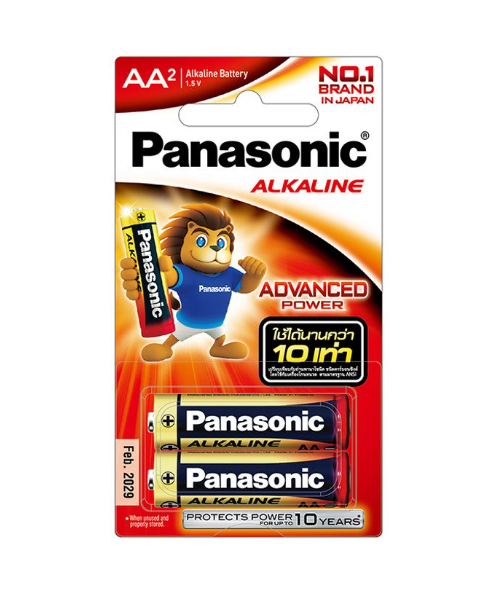 พานาโซนิค (Panasonic) Panasonic พานาโซนิค ถ่านอัลคาไลน์ LR6T/2B ขนาด AA แพ็ค 2 ก้อน   
