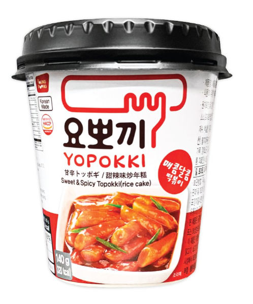 ตรายองพุง YOPOKKI โยโปกิ ต็อกโบกิ อาหารสำเร็จรูปแบบถ้วย รสซอสหวานและเผ็ด ขนาด140กรัม (ตรายองพุง)  