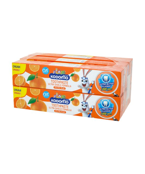 โคโดโม (KODOMO) โคโดโม ยาสีฟันเด็ก ชนิดครีม กลิ่นส้ม 40 กรัม แพ็ค 6 - 