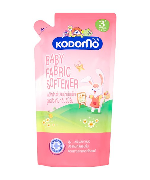 โคโดโม (KODOMO) โคโดโม ผลิตภัณฑ์ปรับผ้านุ่มเด็ก สูตรป้องกันกลิ่นอับชื้น สำหรับเด็ก 3 ปีขึ้นไป ชนิดเติม 600มล. - 