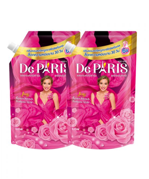 เดอ ปารี(DE PARIS) DE PARIS เดอ ปารี น้ำยาปรับผ้านุ่ม กลิ่นหอมสดชื่น ชนิดถุงเติม สูตร Joy 540 มล. [แพ็ค 2]  