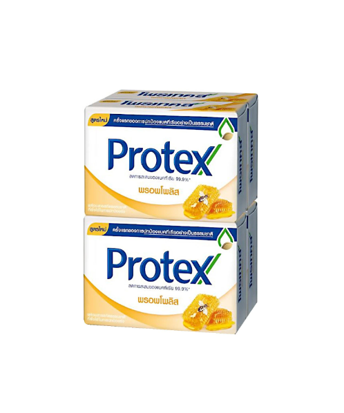 โพรเทคส์ (Protex) Protex โพรเทคส์ สบู่แอนตี้แบคทีเรีย สูตร พรอพโพลิส  60 กรัม (แพ็ค 4 ก้อน )  