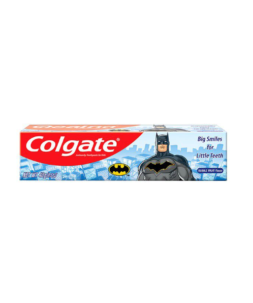 คอลเกต (Colgate) คอลเกต แบทแมน ยาสีฟันฟลูออไรด์ป้องกันฟันผุ รสบับเบิ้ลฟรุต สำหรับเด็ก 40กรัม   