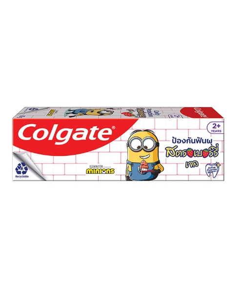 คอลเกต (Colgate) Colgate คอลเกต ยาสีฟัน เจลสำหรับเด็ก มินเนี่ยนสตรอเบอร์รี่ 80 กรัม   