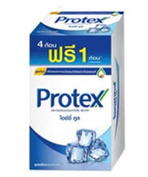 โพรเทคส์ (Protex) โพรเทคส์ สบู่ก้อน สูตรไอซ์ซี่ คูล 65 กรัม แพ็ค 4 ฟรี 1 ก้อน   