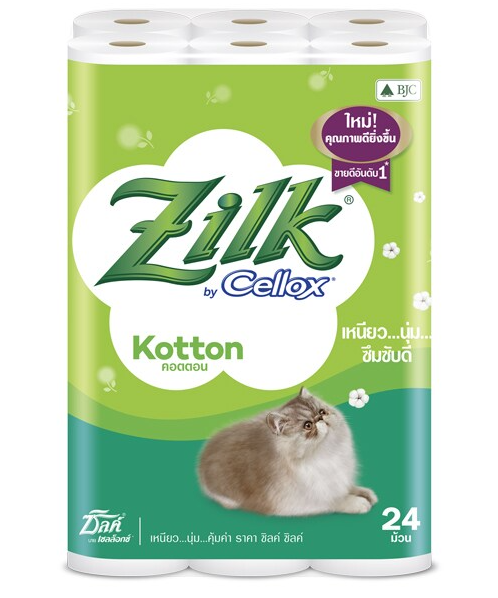 ซิลค์ (ZilK) ซิลค์ คอตตอน กระดาษชำระ 24ม้วน   