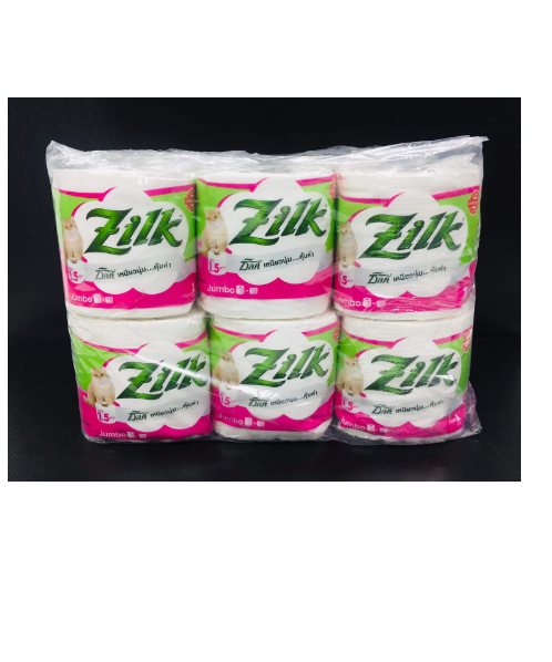 ซิลค์ (ZilK) Zilk ซิลค์ จัมโบ้ กระดาษทิชชู่ (ม้วนเดี่ยว x12 ม้วน)   