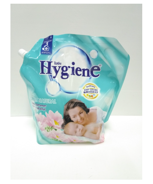 ไฮยีน (Hygiene) ไฮยีน น้ำยาปรับผ้านุ่ม สูตรมาตราฐาน กลิ่น กรีน เนเชอรัล (เขียว) 1,800 มล.  