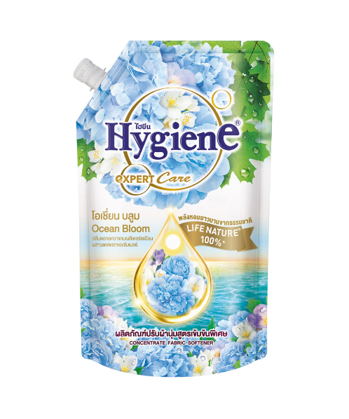 ไฮยีน (Hygiene) Hygiene ไฮยีน ผลิตภัณฑ์ปรับผ้านุ่ม สูตรเข้มข้นพิเศษ กลิ่นโอเชี่ยน บลูม 490 มล.   