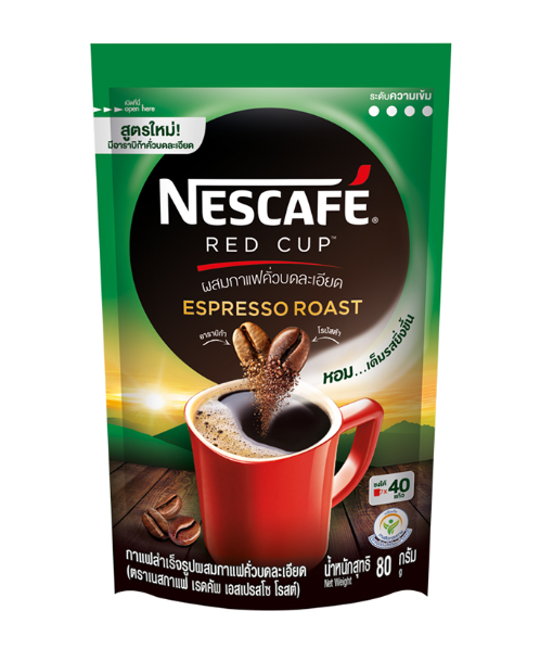เนสกาแฟ (Nescafe) Nescafe เนสกาแฟ เรดคัพ เอสเปรสโซ โรสต์ กาแฟสำเร็จรูป ผสมกาแฟคั่วบดละเอียด 80 กรัม   
