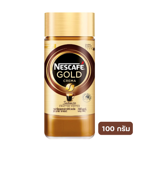 เนสกาแฟ (Nescafe) เนสกาแฟ โกลด์ กาแฟสำเร็จรูป ผสมกาแฟคั่วบดละเอียด สูตรเครมา แบบขวด 100 กรัม   