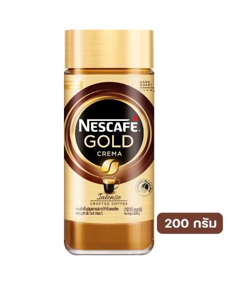 เนสกาแฟ (Nescafe) เนสกาแฟ โกลด์ กาแฟสำเร็จรูป ผสมกาแฟคั่วบดละเอียด สูตรเครมา แบบขวด 200 กรัม   