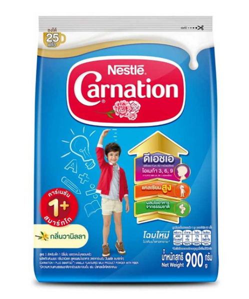 คาร์เนชั่น (Carnation ) นมผงคาร์เนชั่น 1+กลิ่นวานิลลา 900ก.  