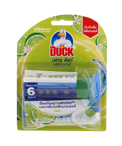 เป็ด (Duck) เป็ด เฟรช ดิสก์ เจลติดโถสุขภัณฑ์ กลิ่นไลม์ 38 กรัม  - 