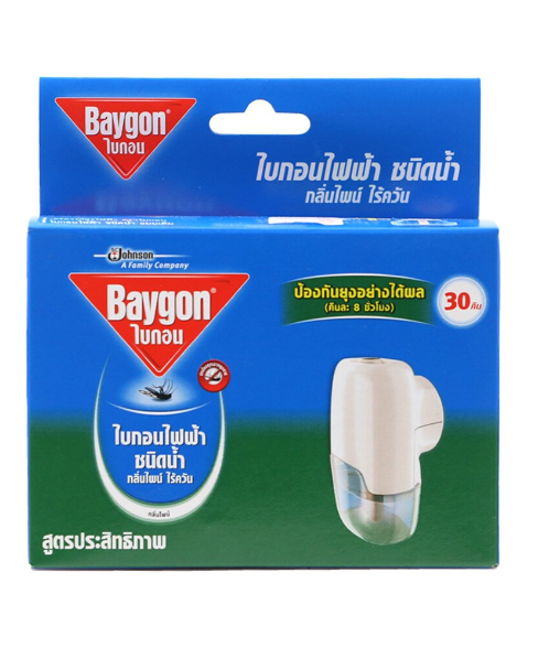 ไบกอน (Baygon) Baygon ไบกอน เครื่องไล่ยุงไฟฟ้า ชนิดน้ำกลิ่นไพน์ 30 คืน   
