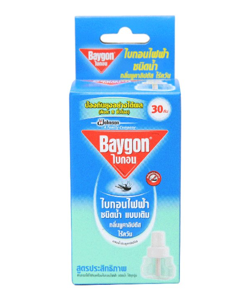 ไบกอน (Baygon) ไบกอน รีฟิล สำหรับเครื่องไล่ยุงไฟฟ้า ชนิดน้ำ แบบเติม กลิ่นยูคาลิปตัส 21.9 มล. (30คืน)  
