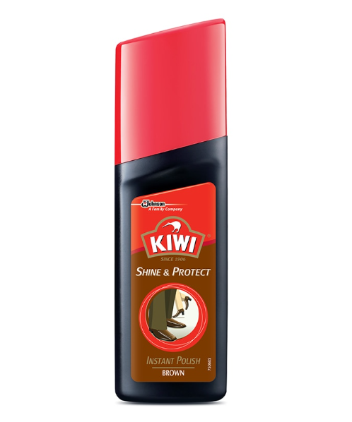 กี่วี่(kiwi) KIWI กีวี ชายน์ แอนด์ โปรเทค ผลิตภัณฑ์เคลือบเงารองเท้า สีน้ำตาล 75 มล.  