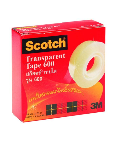 สก๊อต (Scotch) Scotch สก็อตช์ เทปใส 600 ขนาด 24มม.x33ม. (1 ม้วน) - 