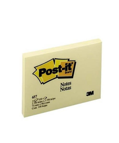 3เอ็ม (3M) Post-it โพสต์-อิท โน้ต 657-1CY , สีเหลือง, 3 นิ้ว x 4 นิ้ว 100 แผ่น  
