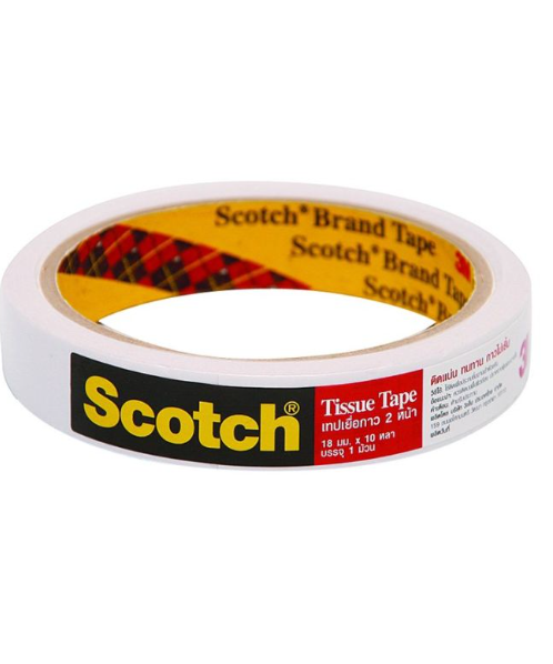สก๊อต (Scotch) Scotch 3M เทปเยื่อกาวสองหน้า 18มม.x10หลา - 