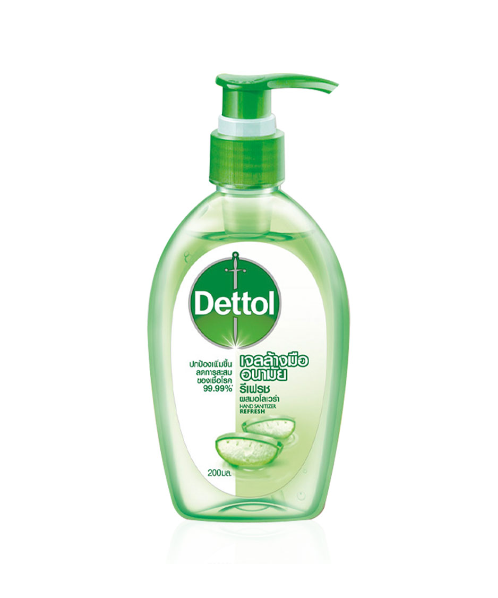 เดทตอล (Dettol) Dettol เดทตอล เจลล้างมืออนามัย รีเฟรชผสมอโลเวร่า 200 มล.   