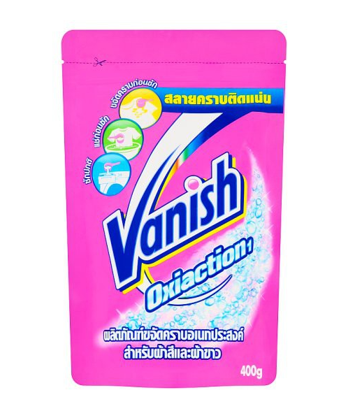 แวนิช (Vanish) แวนิช ผลิตภัณฑ์ขจัดคราบอเนกประสงค์ สำหรับผ้าสีและผ้าขาว 400 กรัม   