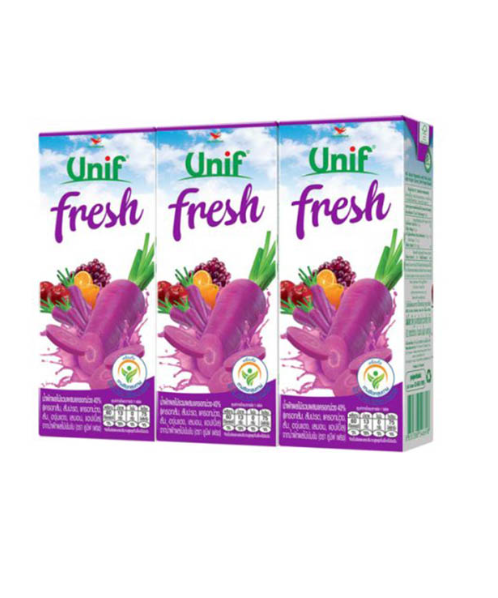 ยูนิฟ(Unif) Unif ยูนิฟ น้ำผักผลไม้รวม น้ำแครอทม่วง 40% (180 มล.x 3 กล่อง)  