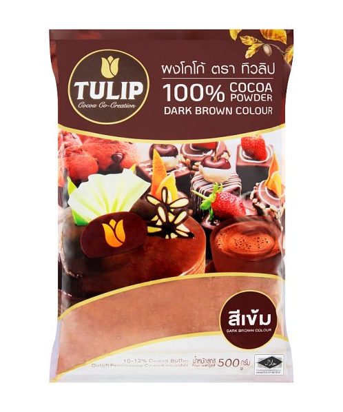 ทิวลิป(TULIP) ตราทิวลิป โกโก้ทำขนมสีเข้ม 500กรัม   