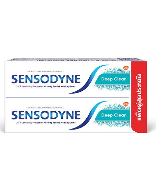 เซ็นโซดายน์ (Sensodyne) เซ็นโซดายน์ ยาสีฟัน สูตร ดีพคลีน 160 กรัม แพ็ค 2 หลอด   
