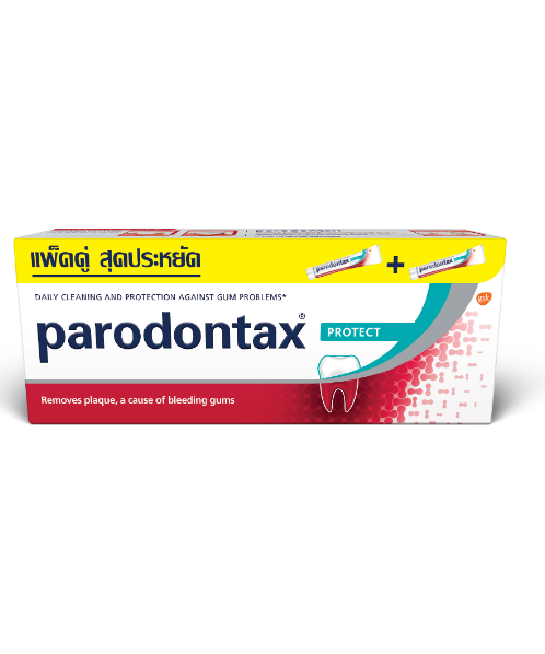 พาโรดอนแทกซ์ (Parodontax) พาโรดอนแทกซ์ โพรเทคส์ ยาสีฟันเพื่อปกป้องปัญหาสุขภาพเหงือก 150กรัม x 2 หลอด  