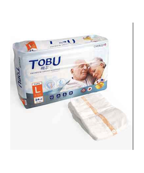โทบุ(TOBU)  TOBU โทบุ ผ้าอ้อมผู้ใหญ่สำเร็จรูป ชนิดเทป ไซส์ L (50-135 ซม.) (8851167008666)  