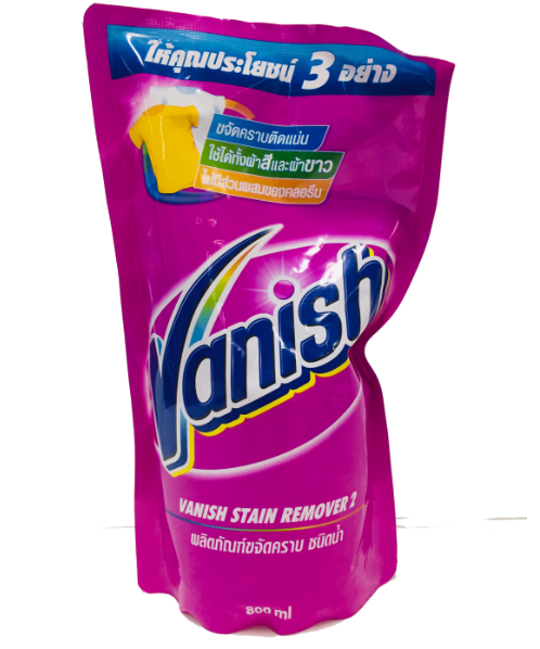 แวนิช (Vanish) แวนิช ขจัดคราบ2ชนิดน้ำ สำหรับผ้าสีและผ้าขาว ถุงเติม800 มล.   
