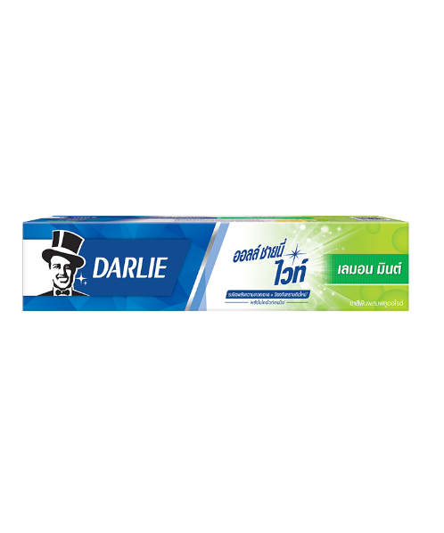  ดาร์ลี่ (Darlie) Darlie ดาร์ลี่ ออลล์ ชายนี่ ไวท์ ยาสีฟันผสมฟลูออไรด์ สูตรเลมอน มินต์ 140 กรัม   