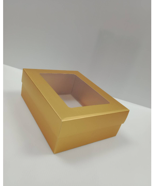 เอ็ม.ที.เฟเวอร์กิ๊ฟ กล่องของขวัญสีทอง(มีหน้าต่าง) ไซส์ M ขนาด 22.5x17x8 ซม.  