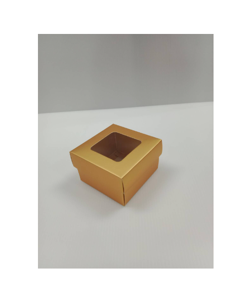 เอ็ม.ที.เฟเวอร์กิ๊ฟ กล่องของขวัญสีทอง(มีหน้าต่าง) ไซส์ SS ขนาด 8.5x8.5x5 ซม.  