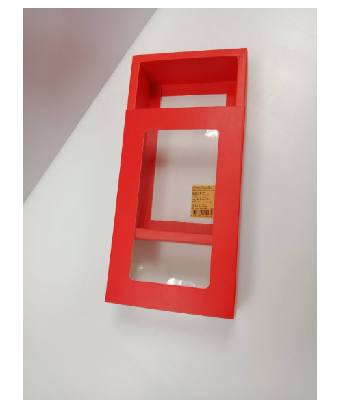 เอ็ม.ที.เฟเวอร์กิ๊ฟ กล่องของขวัญแบบเลื่อนสีแดง ไซส์ M (มีหน้าต่าง) ขนาด 13x21x5 ซม.  