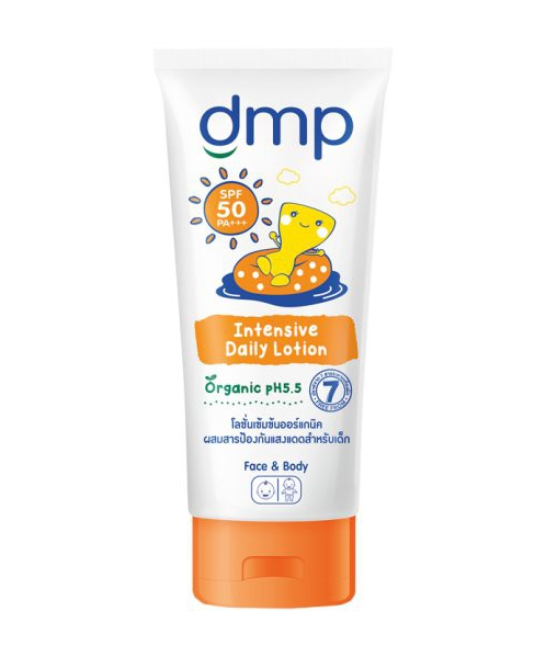 ดี เอ็ม พี (DMP) DMP ดีเอ็มพี โลชั่น เข้มข้นออร์แกนิค สำหรับเด็ก SPF 50 พีเอ+++ 180 มล.  