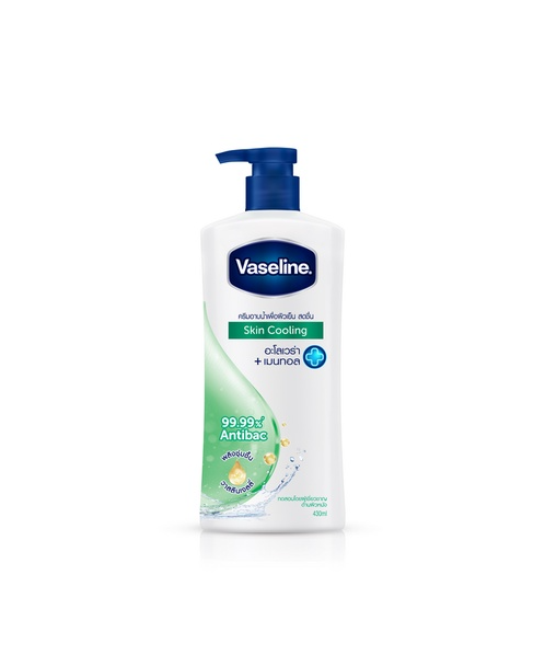 วาสลีน (Vaseline) Vaseline วาสลีน ครีมอาบน้ำ สกิน คูลลิ่ง สูตรกลิ่นเย็นสดชื่น สีเขียว 450 มล.   