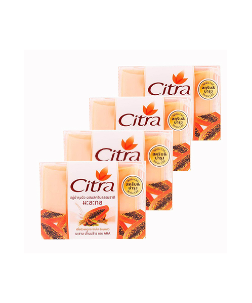 ซิตร้า (Citra) ซิตร้า สบู่บำรุงผิว สูตรมะละกอ ขนาด 110 กรัม แพ็ค 4 ก้อน  