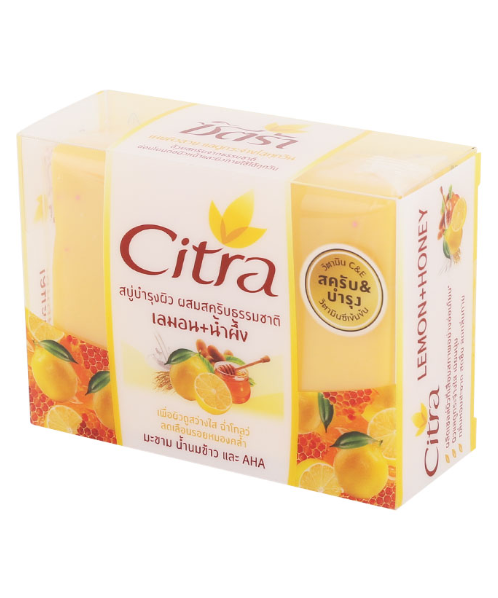 ซิตร้า (Citra) ซิตร้า สบู่บำรุงผิว ผสมสครับธรรมชาติ สูตรเลมอนและน้ำผึ้ง 110 กรัม   
