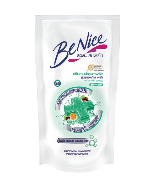 บีไนซ์ (BeNice) Benice บีไนซ์ ครีมอาบน้ำ แอนตี้ แบคทีเรีย คลีน แอนด์ แคร์ 400 มล. ชนิดเติมสีเขียว  