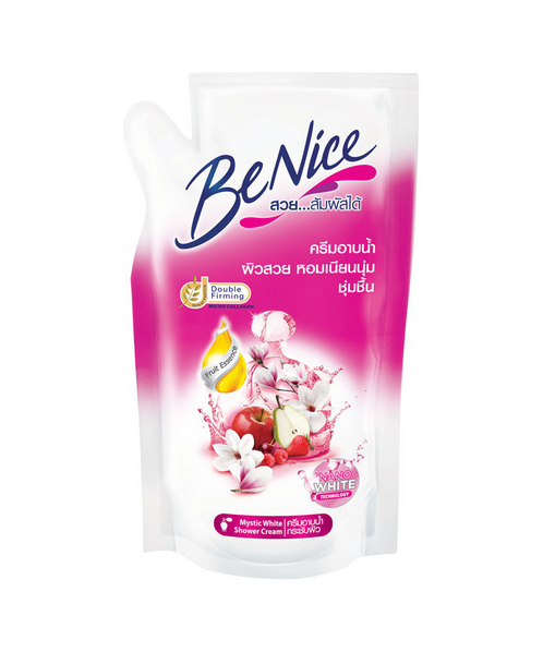 บีไนซ์ (BeNice) บีไนซ์ ครีมอาบน้ำ สูตรมีสทิคไวท์ (ถุงเติม) 400 มล.  
