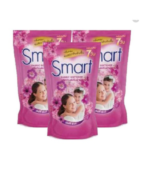 สมาร์ท (Smart) Smart สมาร์ท ผลิตภัณฑ์ปรับผ้านุ่ม กลิ่น เลิฟลี่ พิงค์ ถุงเติม 450มล. แพ็ค 3 ถุง  - 