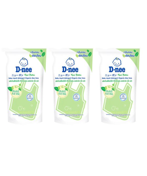 ดีนี่ (D-Nee) D-Nee ดีนี่ น้ำยาซักผ้าสำหรับเด็กกลิ่นออร์แกนิคอโลเวร่า นิวบอร์น 600มล. สีเขียว   