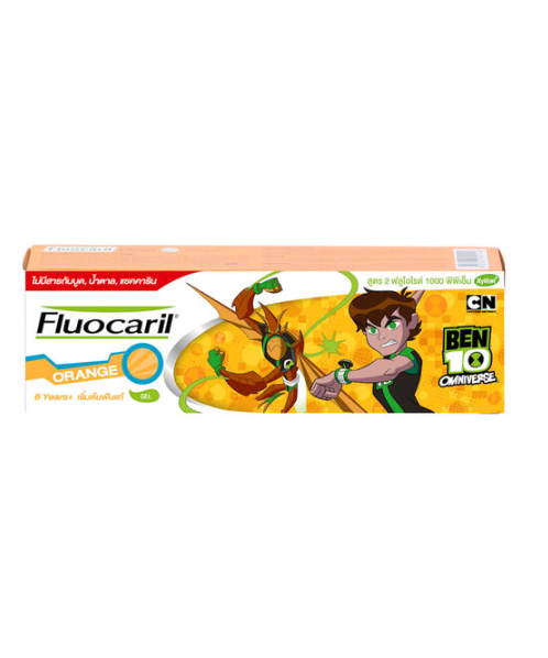 ฟลูโอคารีล (Fluocaril) ฟลูโอคารีล ยาสีฟันสำหรับเด็กอายุ 6ปีขึ้นไป ออเรนจ์ รสส้ม 65 กรัม   