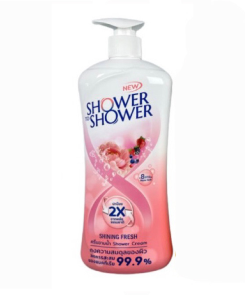 ชาวเวอร์ ทู ชาวเวอร์(Shower To Shower) Shower To Shower ชาวเวอร์ ทู ชาวเวอร์ ชายน์นิ่ง เฟรช ครีมอาบน้ำ 450 มล.  