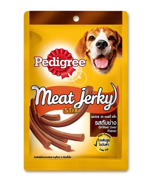 เพดดิกรี(Pedigree) เพดดิกรี มีท เจอร์กี้ ขนมสุนัข รสตับย่าง 60 กรัม   