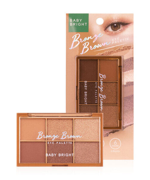 เบบี้ ไบร์ท (Baby Bright) Baby Bright Bronze Brown Eye Palette เบบี้ ไบร์ท ผลิตภัณฑ์ตกแต่งรอบดวงตา 6 เฉดสีในตลับเดียว สี บรอนซ์ บราวน์  